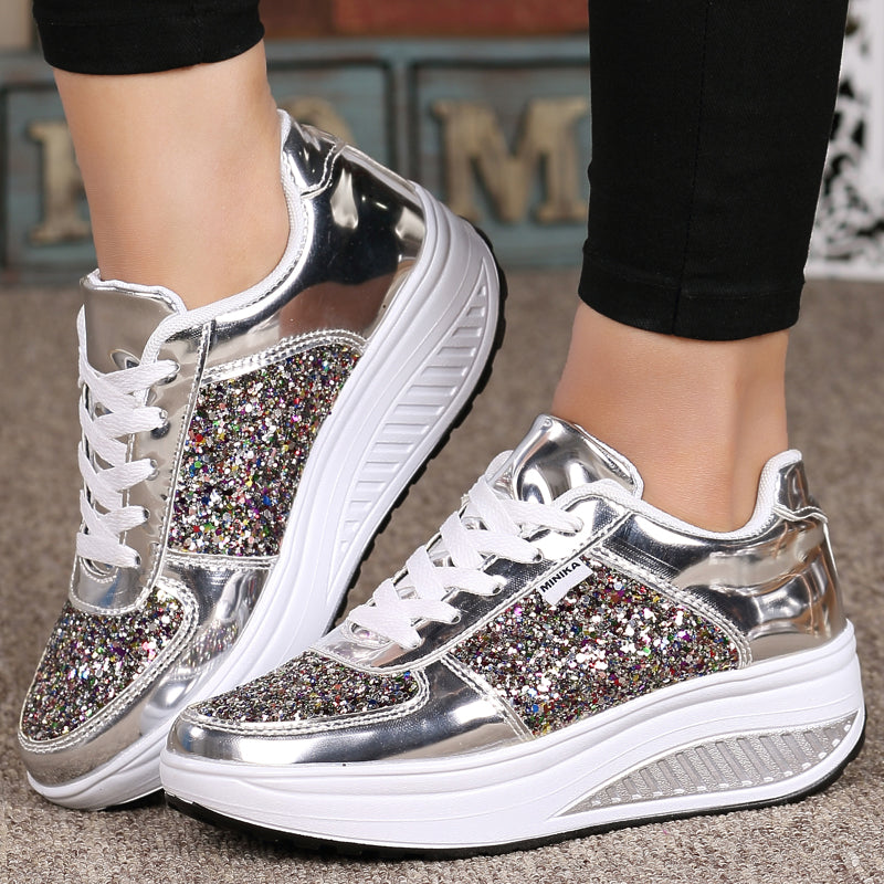 Casual Women Sequins Shake Shoes