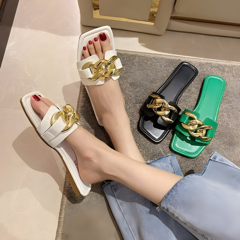 Women Sandals Metal Decorative