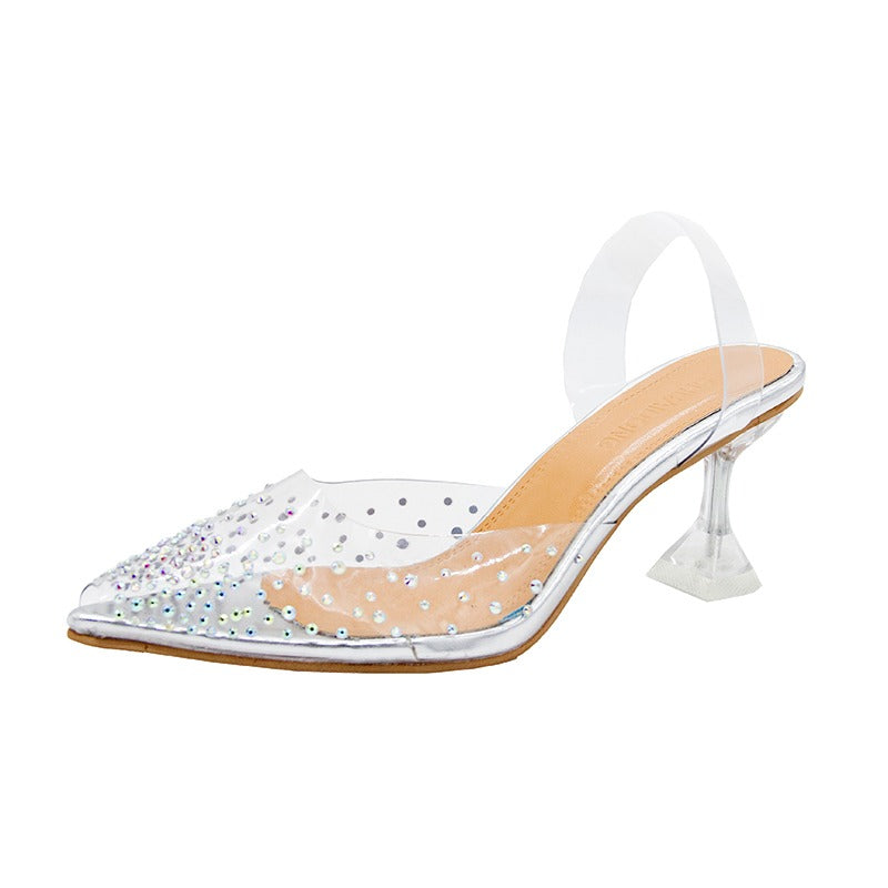 Women Crystal Cup High Heels