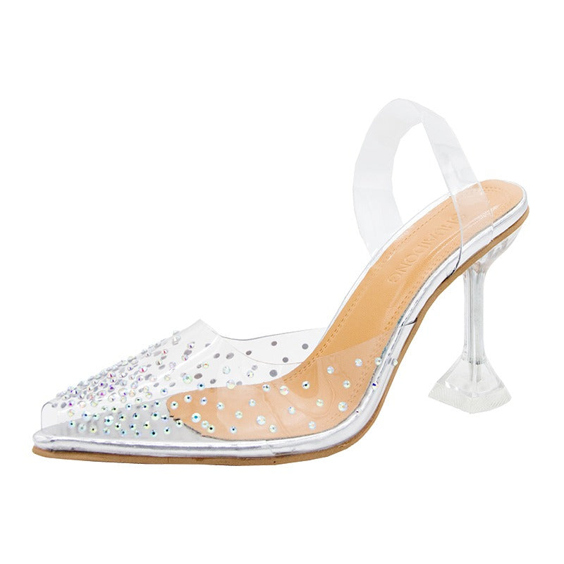 Women Crystal Cup High Heels