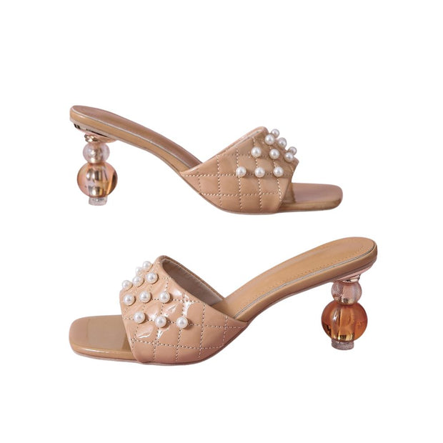 Fashion Plaid Pearl Sandals