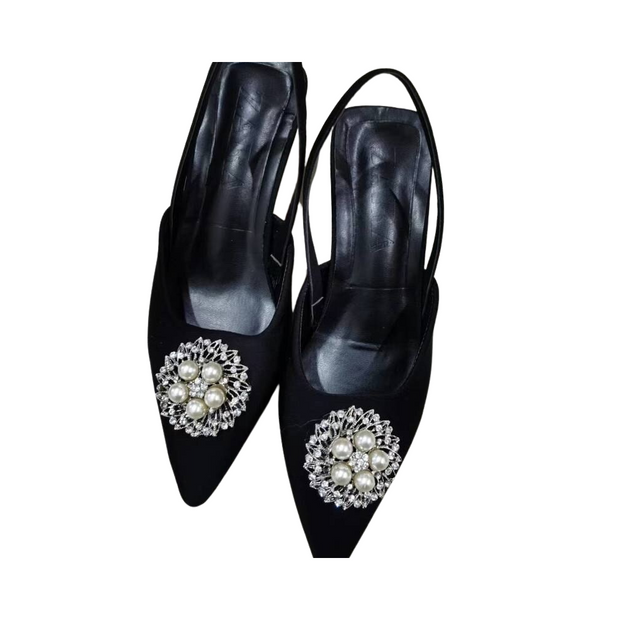 Brightly Rhinestones Pointed Sandals