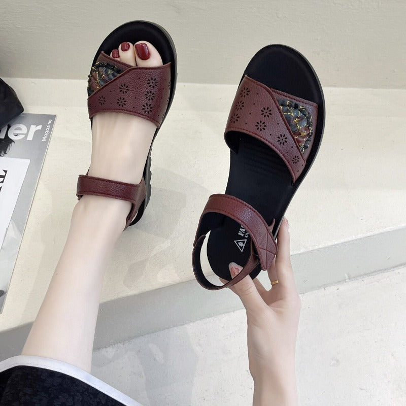 Women's Leather Soft Casual Sandals