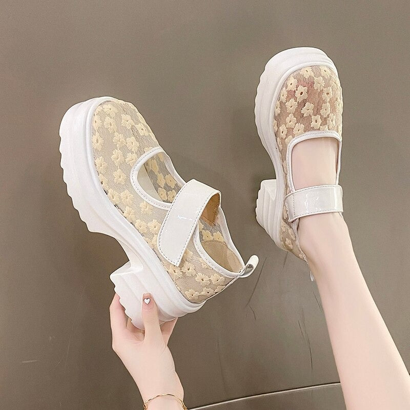 Lace Floral Calf Shoes