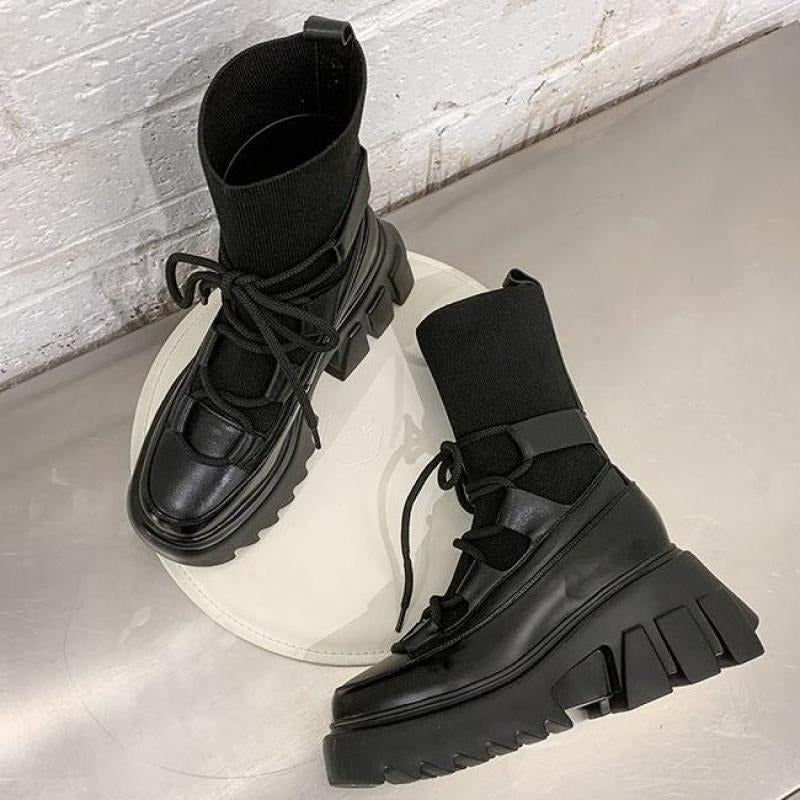 Women Winter Black Short Boots