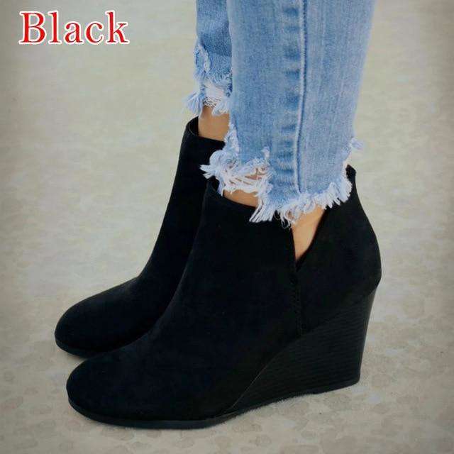 Thick Heeled Low Cut Boot