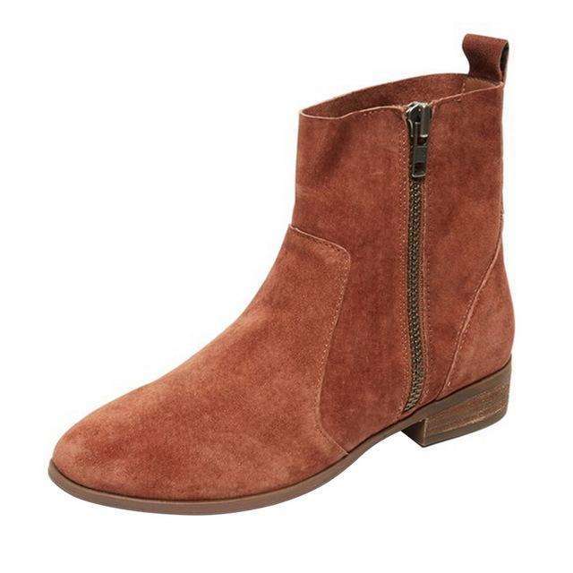 Suede Leather Ankle Boots