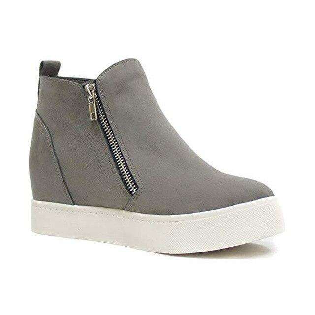 Low Platform Zipper Boots