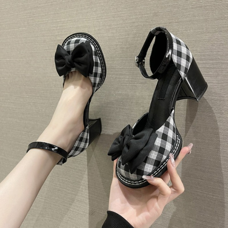 Women's Open Peep Toe Bowknot High Heels