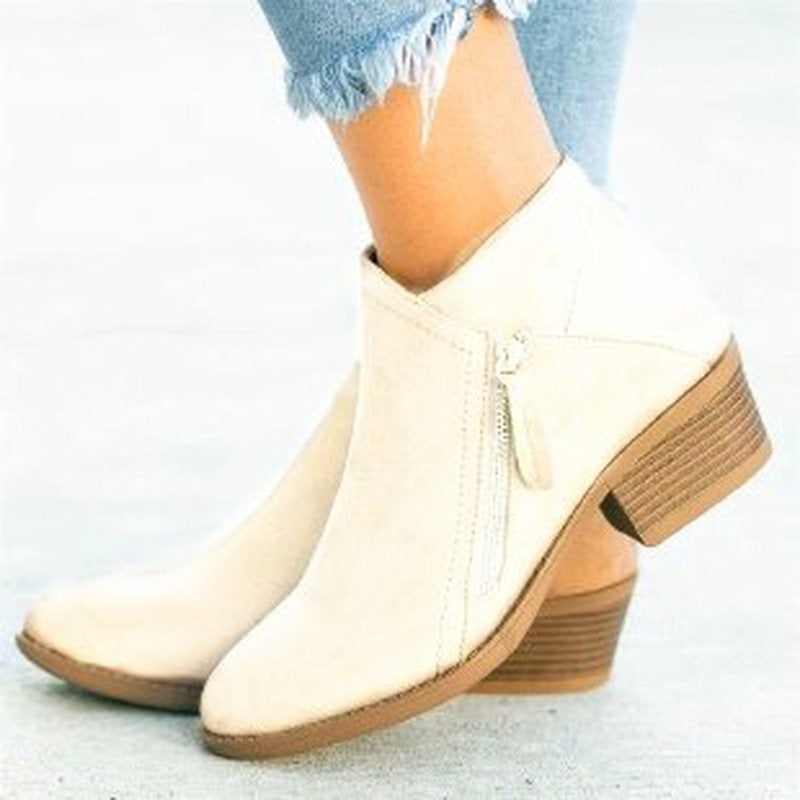 Women's Flock Ankle Boots