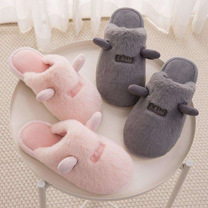 Cute Non-Slip Plush Women Slippers