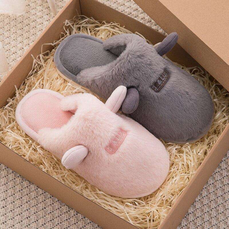 Cute Non-Slip Plush Women Slippers