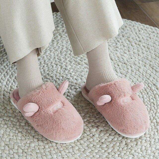 Cute Non-Slip Plush Women Slippers