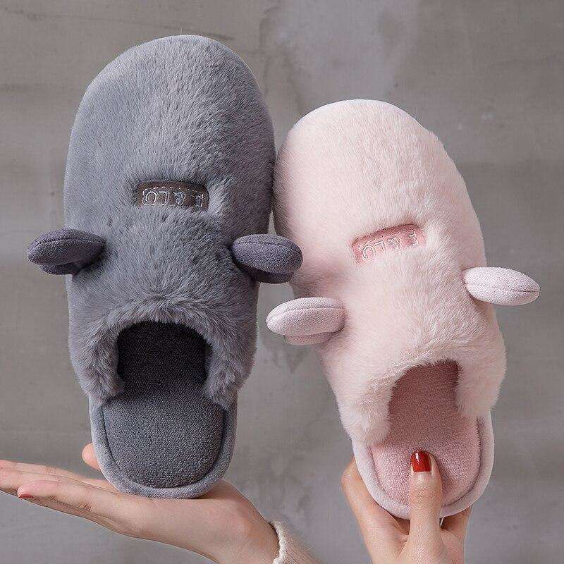 Cute Non-Slip Plush Women Slippers