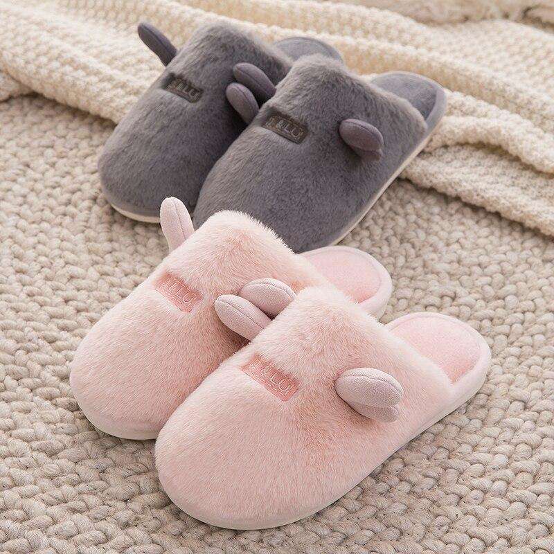 Cute Non-Slip Plush Women Slippers