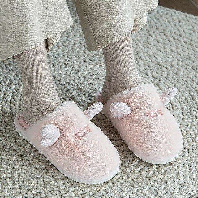 Cute Non-Slip Plush Women Slippers