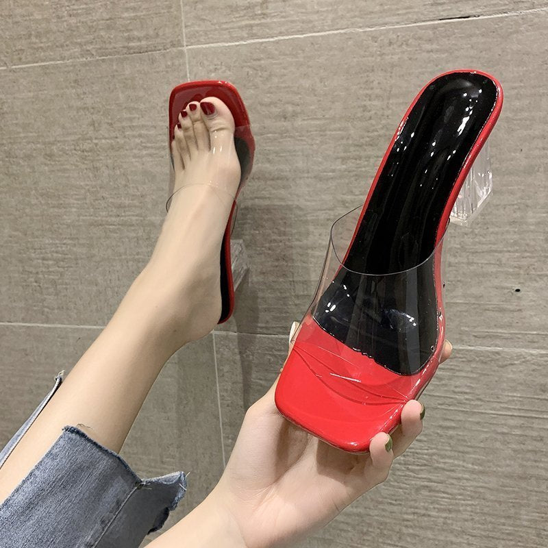 Women Transparent Heel Sandals