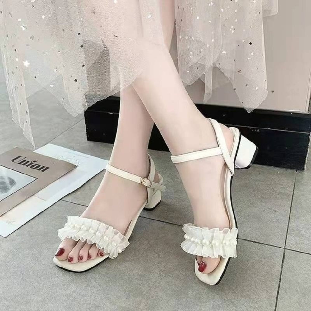 Fashion Square Crystal Heels