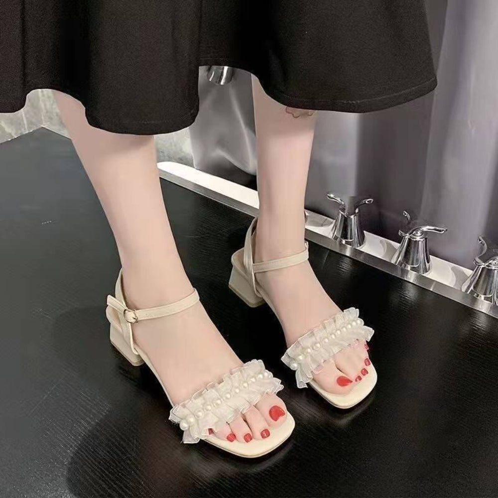 Fashion Square Crystal Heels