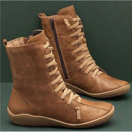 Comfortable Color Laced Boots