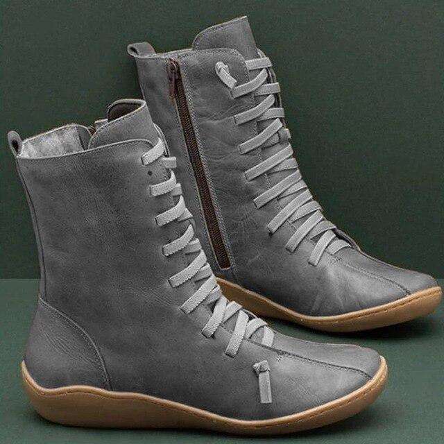 Comfortable Color Laced Boots