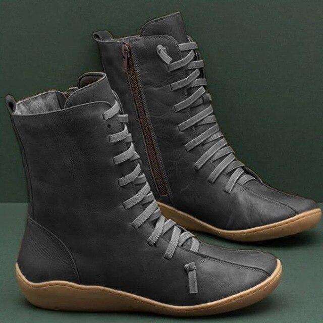 Comfortable Color Laced Boots