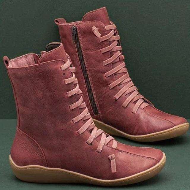 Comfortable Color Laced Boots