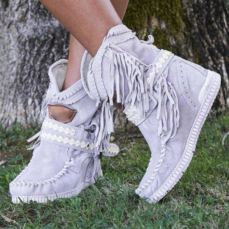 Fringe Tassel Middle Boots