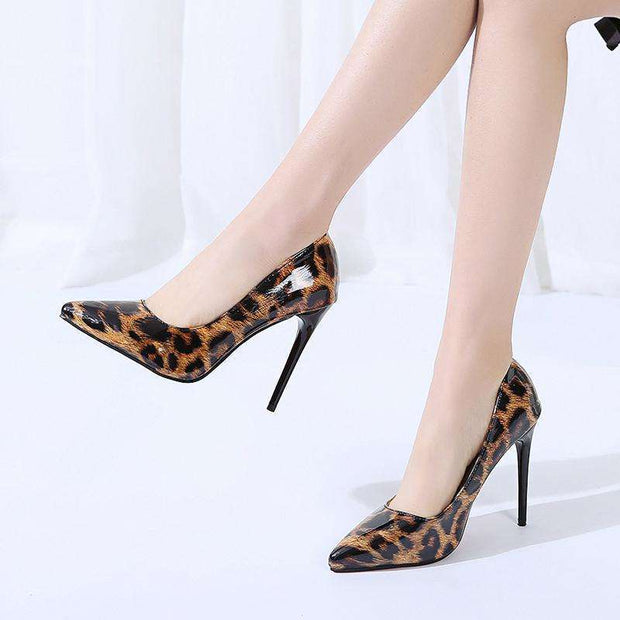 Shiny Leopard High Heels