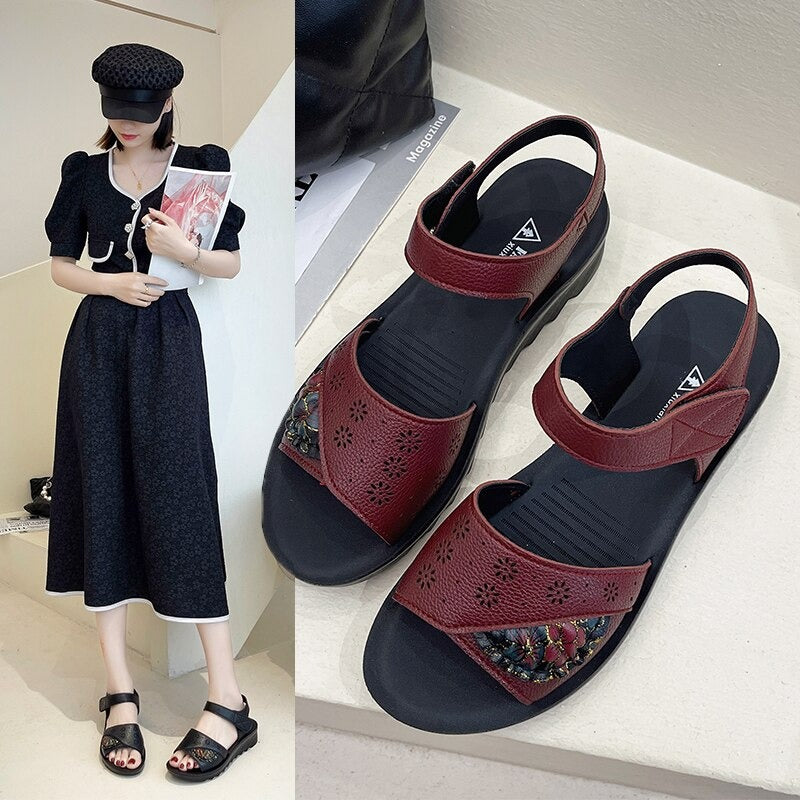 Women's Leather Soft Casual Sandals