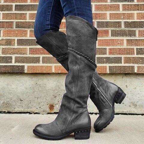 Winter Zipper Knee High Boots