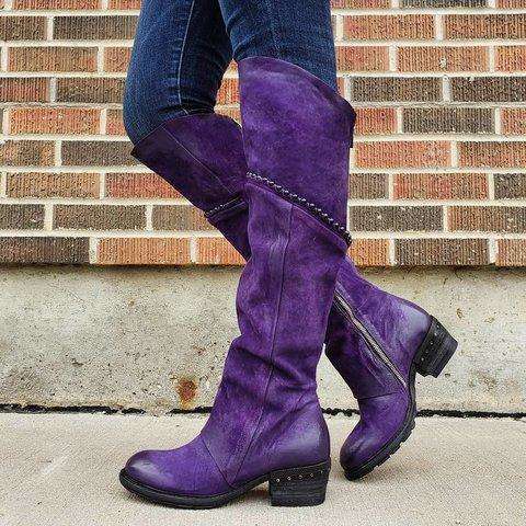 Winter Zipper Knee High Boots