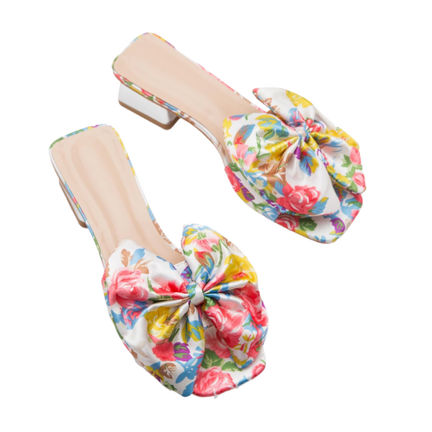 Square Toe Open Toe Bow Sandals