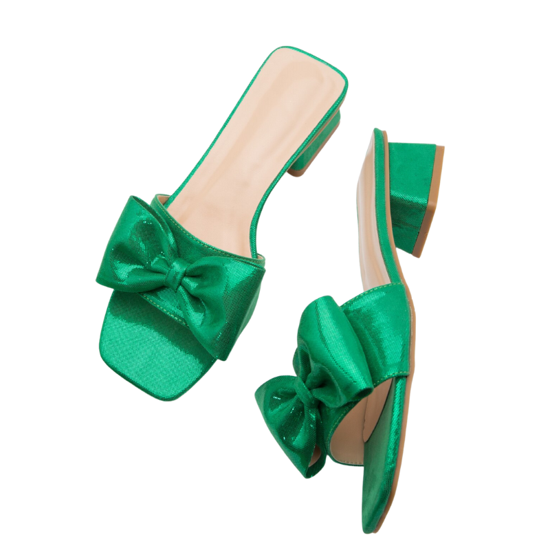 Square Toe Open Toe Bow Sandals