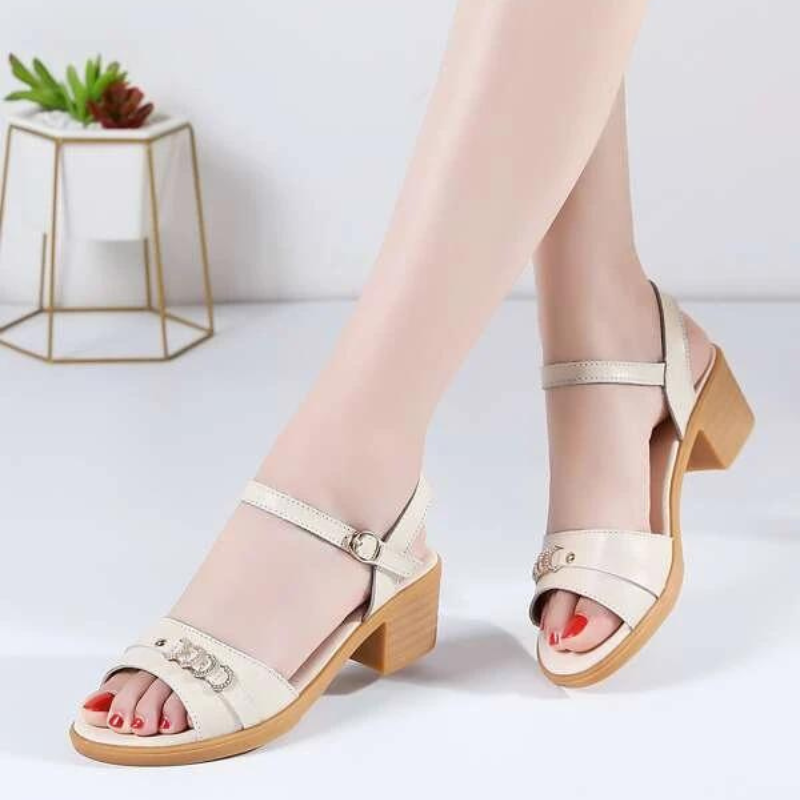 Mid Heel Flat Casual Sandals
