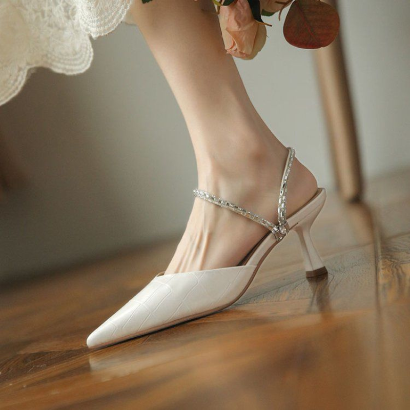 Women's Chain Belt Mules Stiletto