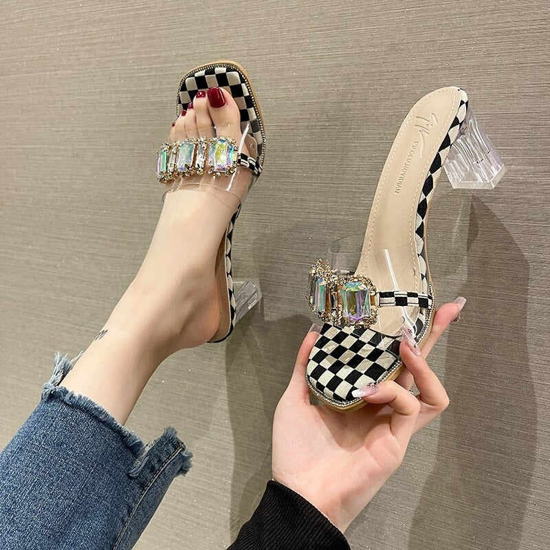 Women's Transparent Flashing Diamond High Heels