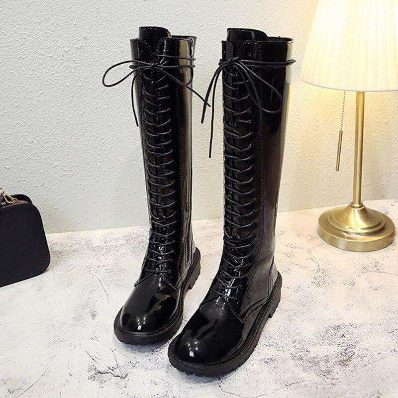 Women's Shiny Long Tied Boots