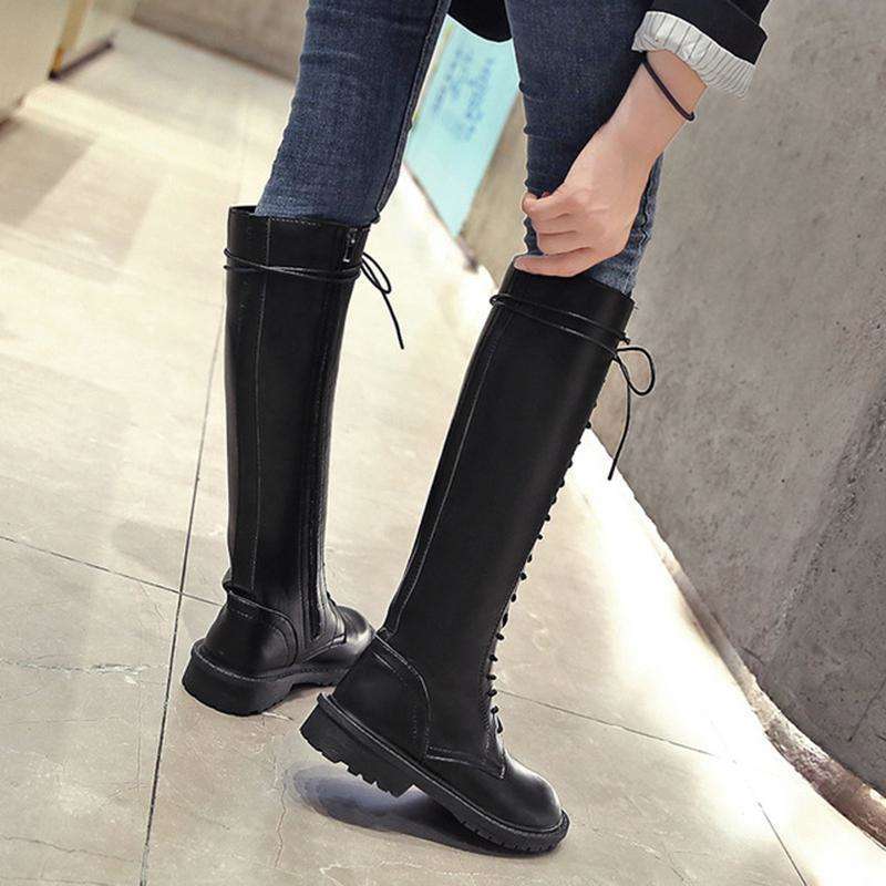 Women's Shiny Long Tied Boots