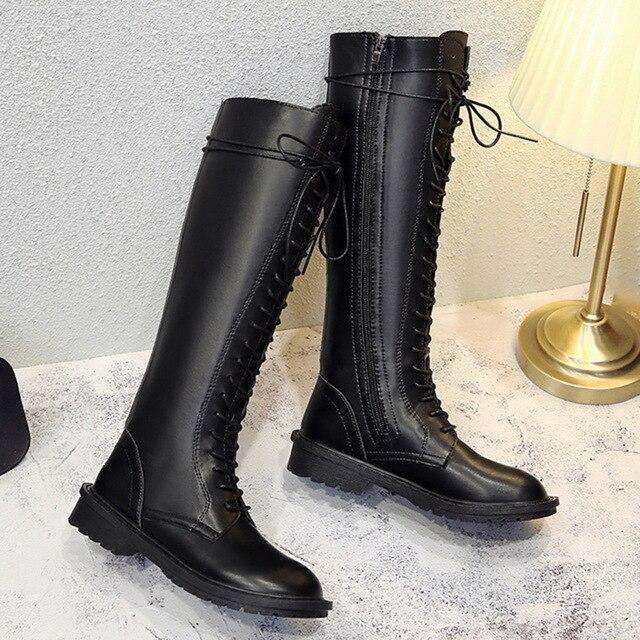 Women's Shiny Long Tied Boots