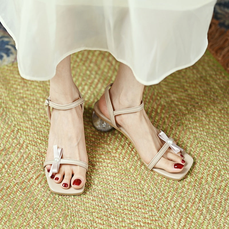 Women's Luxury Pearl Chunky Sandals