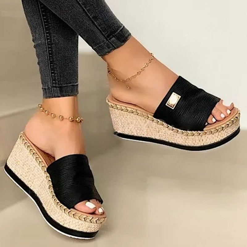 Platform High Heel Slippers