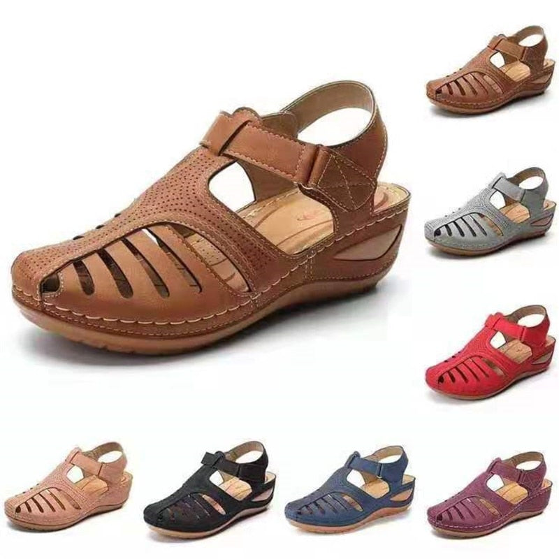 Leather Vintage Buckle Sandals