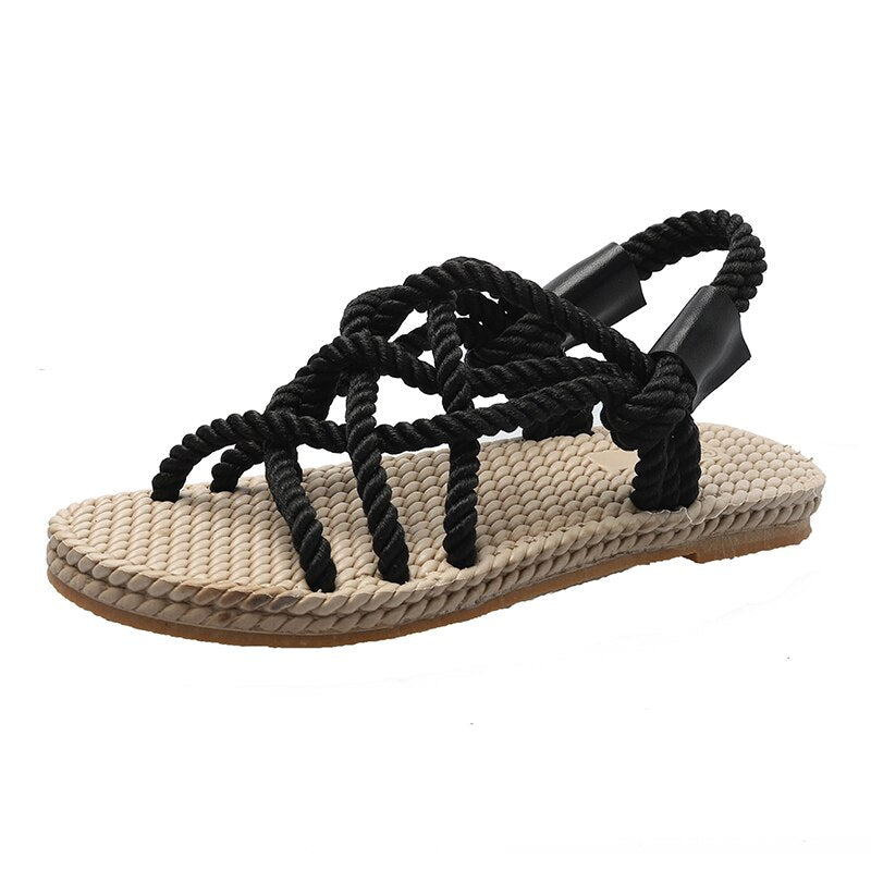 Woman Braided Rope Styled Sandals