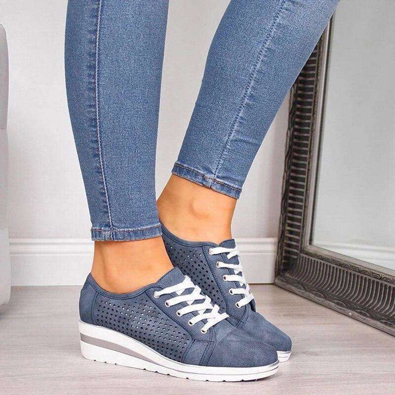 High Heel Lace Up Sneakers for Women