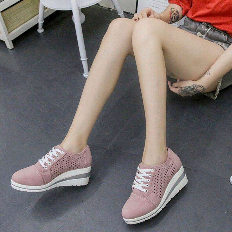 High Heel Lace Up Sneakers for Women