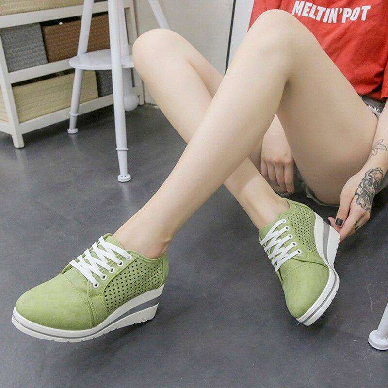 High Heel Lace Up Sneakers for Women