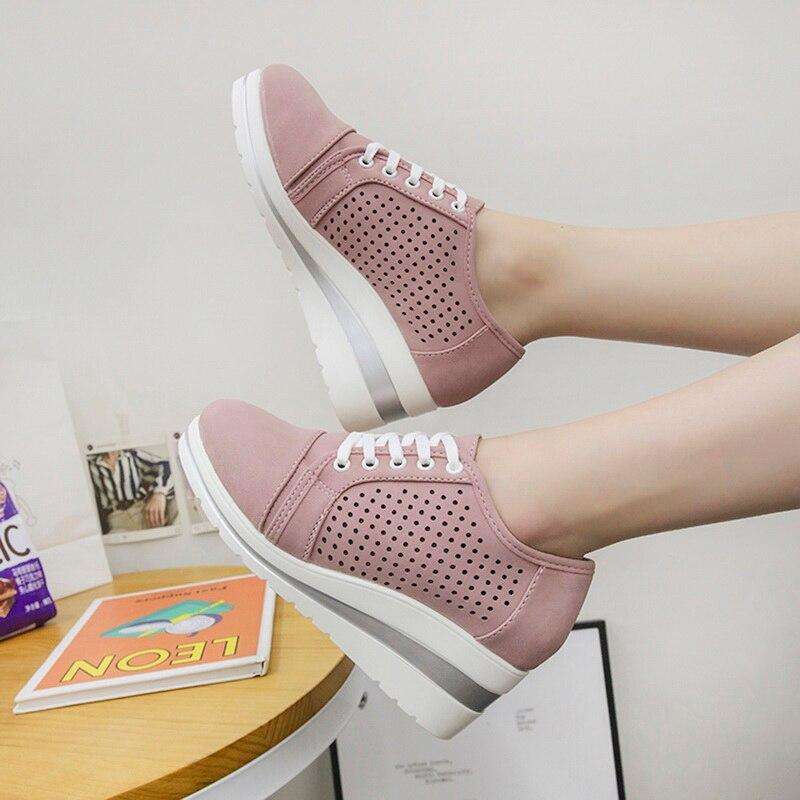 High Heel Lace Up Sneakers for Women