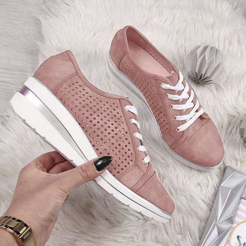 High Heel Lace Up Sneakers for Women