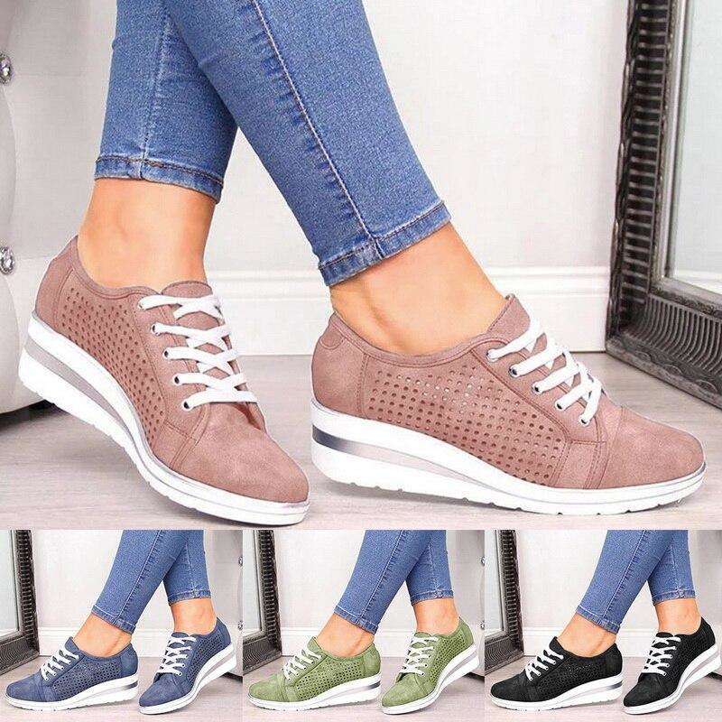 High Heel Lace Up Sneakers for Women